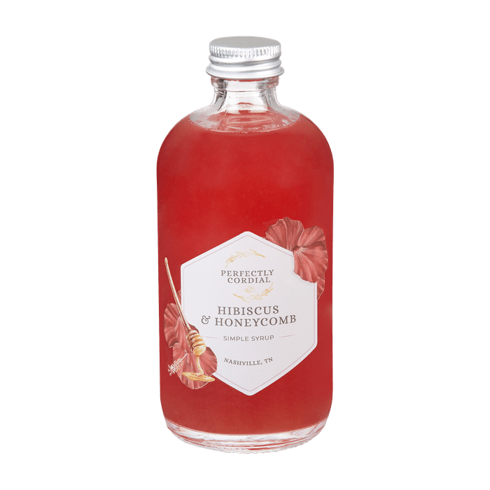 Hibiscus and Honeycomb craft cocktail cordial bottle