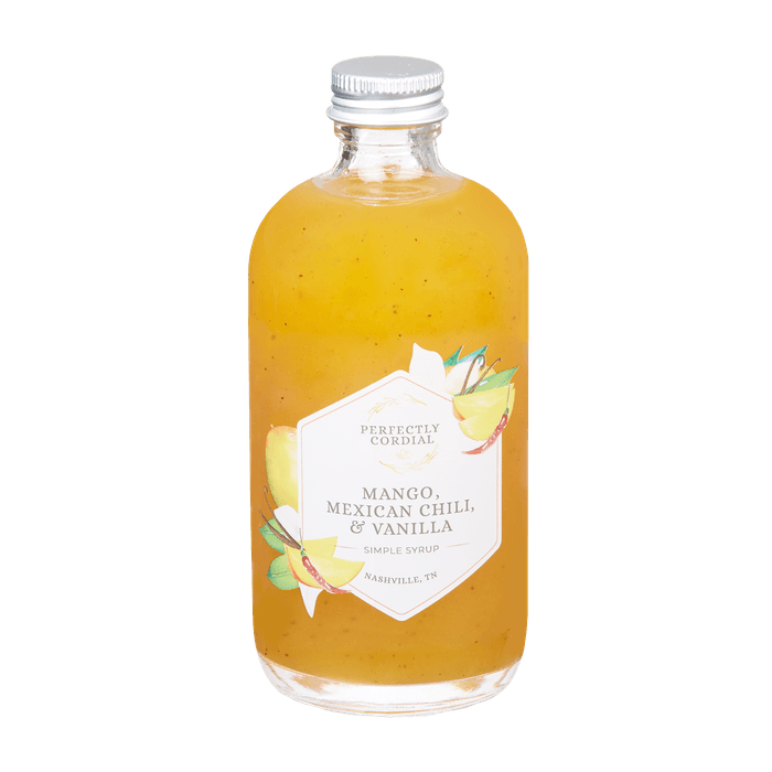 Mango, Mexican Chili and Vanilla craft cocktail cordial bottle
